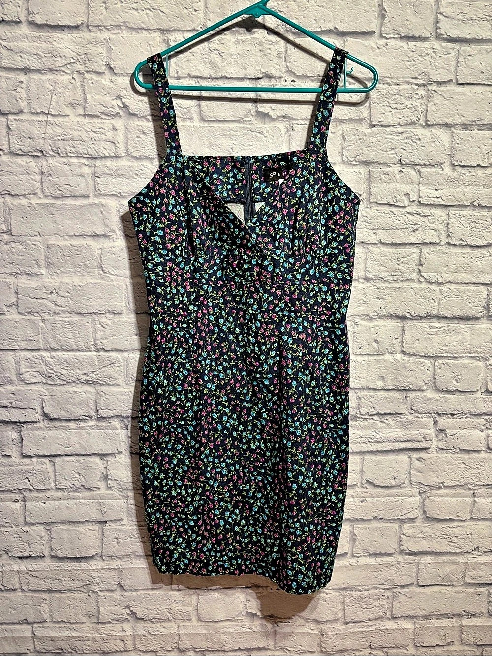 Y2K Plum Floral Mini Dress in Black & Pink Size 12